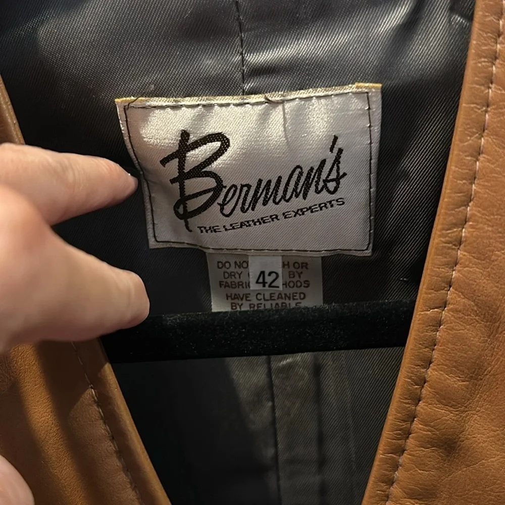 Berman’s Vintage Brown leather vest size 42